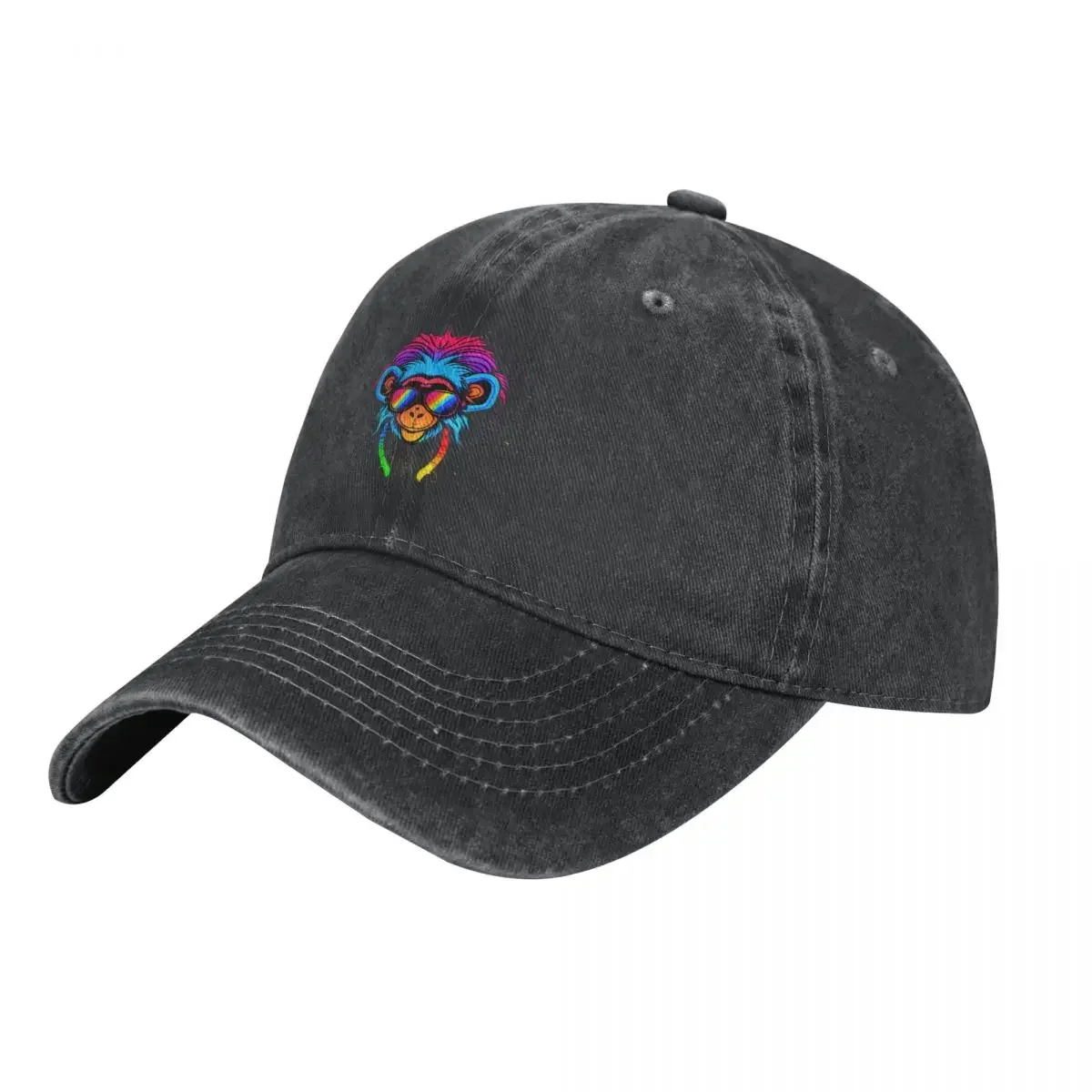 Rainbow logo happy monkey. Cowboy Hat foam party Hat Hat Man Luxury Luxury Man Anime Women's Hats Men's