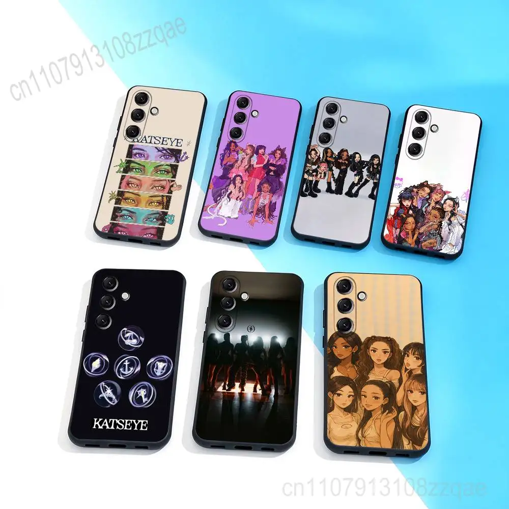

K-Katseye Gnarly Group Cute For Samsung Galaxy A 73,72,51,53,52,71,22,5G,Note,J7,8,9 Soft Black Cover Phone Case