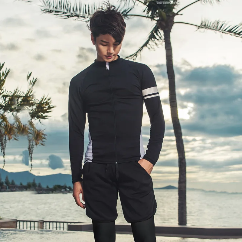 Men\'s Women\'s Sun Protection Shirt+Leggings+Trunks Long Sleeve Rash Guard Outdoor Tops & Bottoms Full Body Lightweight Swimsuit