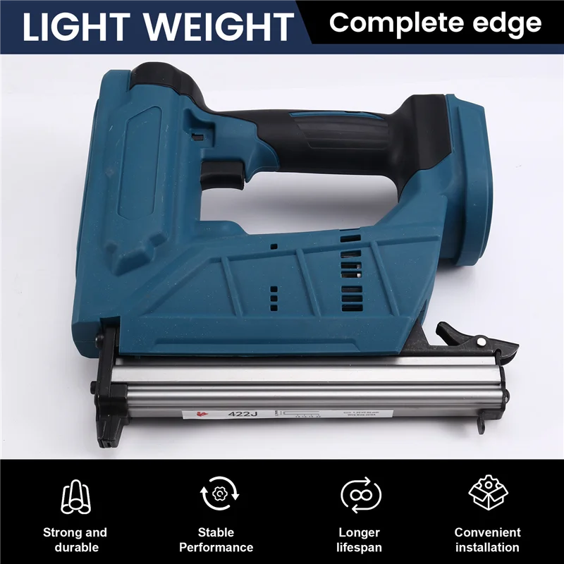 [HOT!A34R】 422J Nail Gun Building Decoration Nail Shot Furniture Make Tool With Lock Switch For 18V Battery