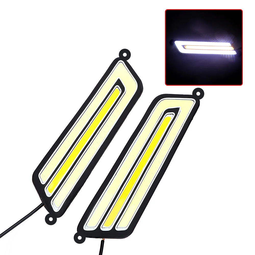 Auto Daytime Running Light Car Turn Signal Lamps 1 Pair COB Reversing Light LED Car DRL