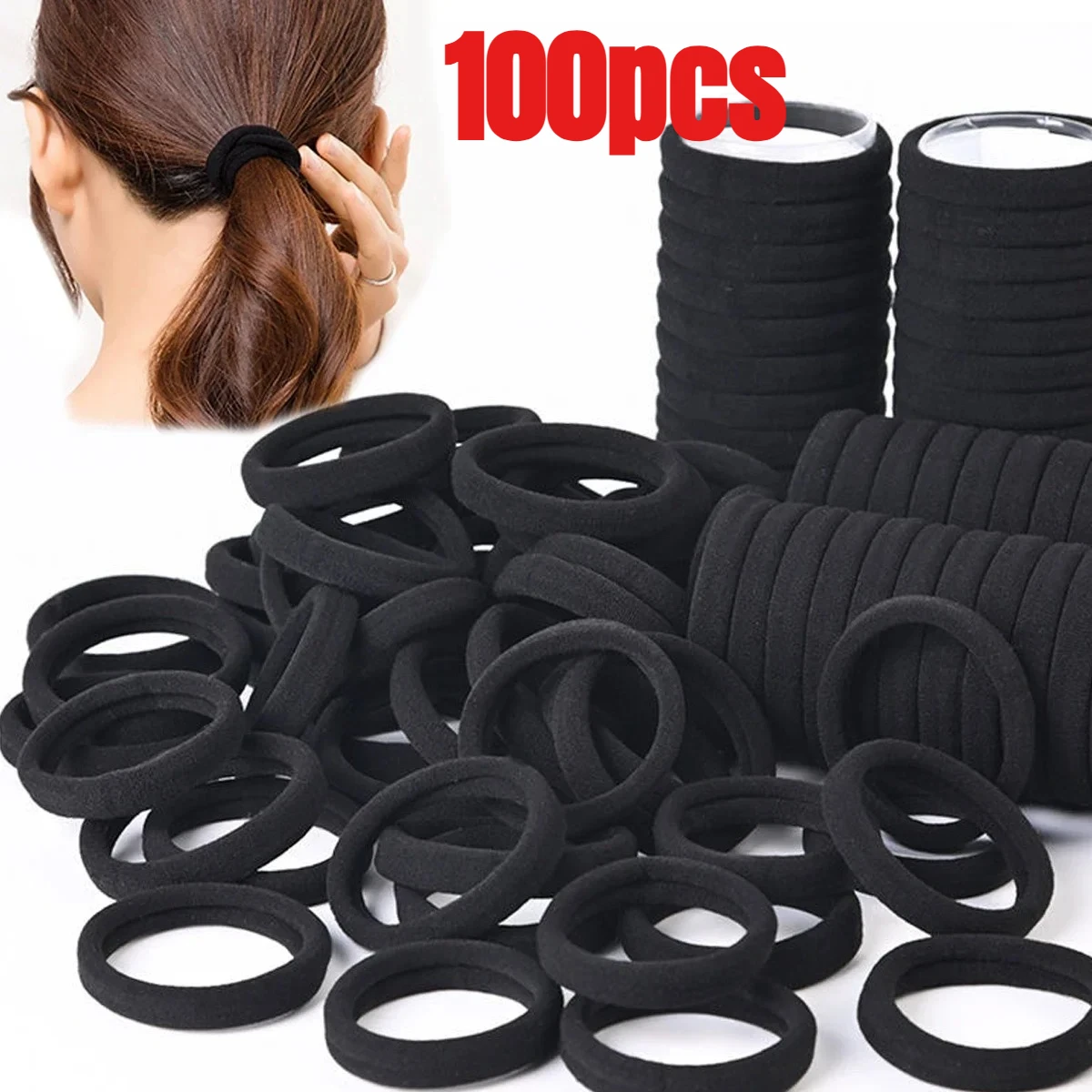 50 Stück Haarbänder für Frauen und Mädchen, Haarband, hochelastisches Gummiband, Haargummis, Pferdeschwanzhalter, Haargummis, Zubehör