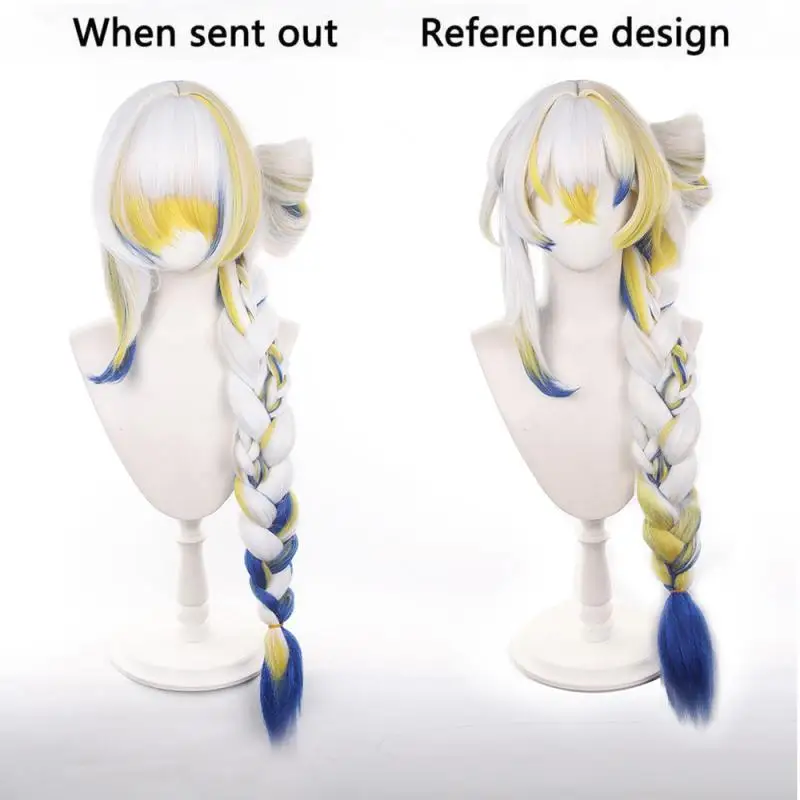 Anime Arknights Shu Damen Cosplay-Perücken, Cosplay-Kostüme, Kopfbedeckung, 95 cm lange, simulierende, dick gefärbte, voluminöse Langhaarperücken – Detail 1