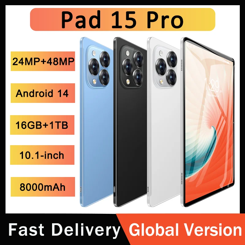 2025 New Xaioml Pad 15 Pro Tablet HD Large Screen Tablets 5G WifiGPS Bluetooth Dual SIM Dual Standby High Performance Tablet PC