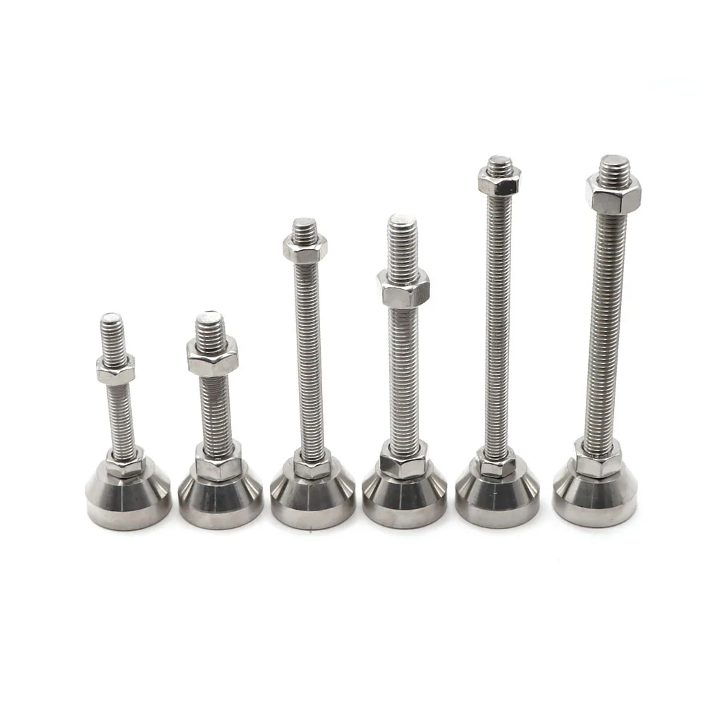 

4Pcs Adjustable Feet Cups Dia 30mm 304 Stainless Steel Fixed Machine Feet for Industrial/Furniture Balance Support Legs