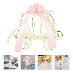 Pumpkin Carriage Candy Holder Golden Candy Box For Party Halloween Christmas Wedding Tabletop Decoration Party Favor Supplies