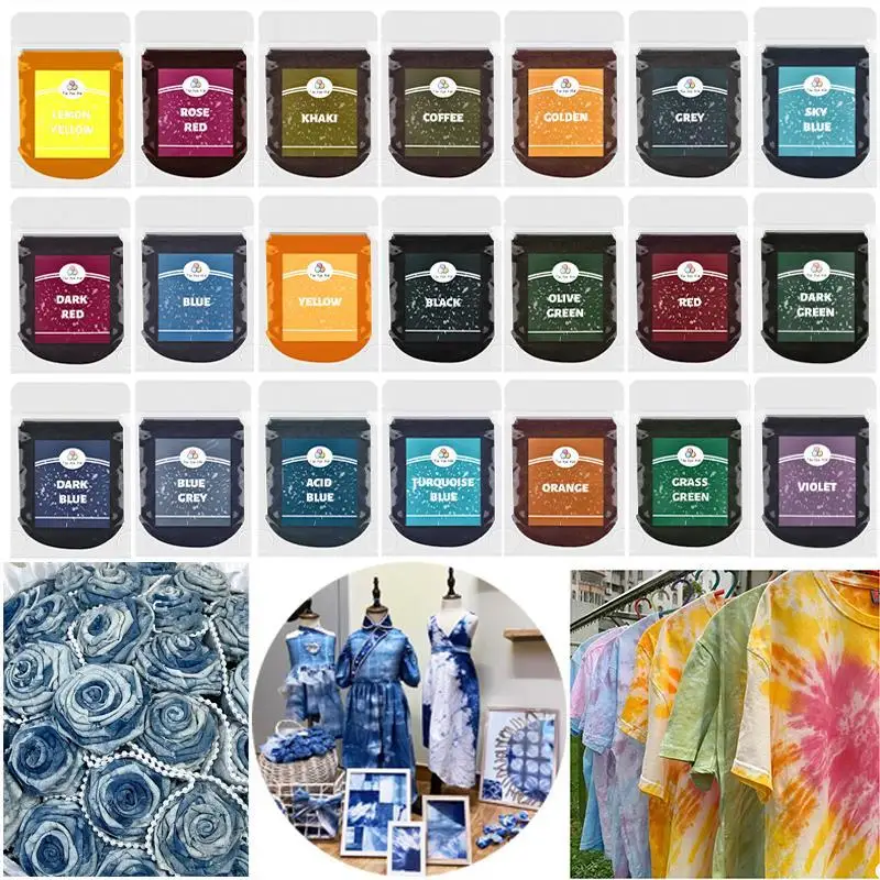 20g Pulverfarbstoff Textilfarbstoffe Kleidungs-Färbemittel Baumwolle Leinen Jeans Leinwand Pigment Heimtextilien Batik Handarbeitsbedarf