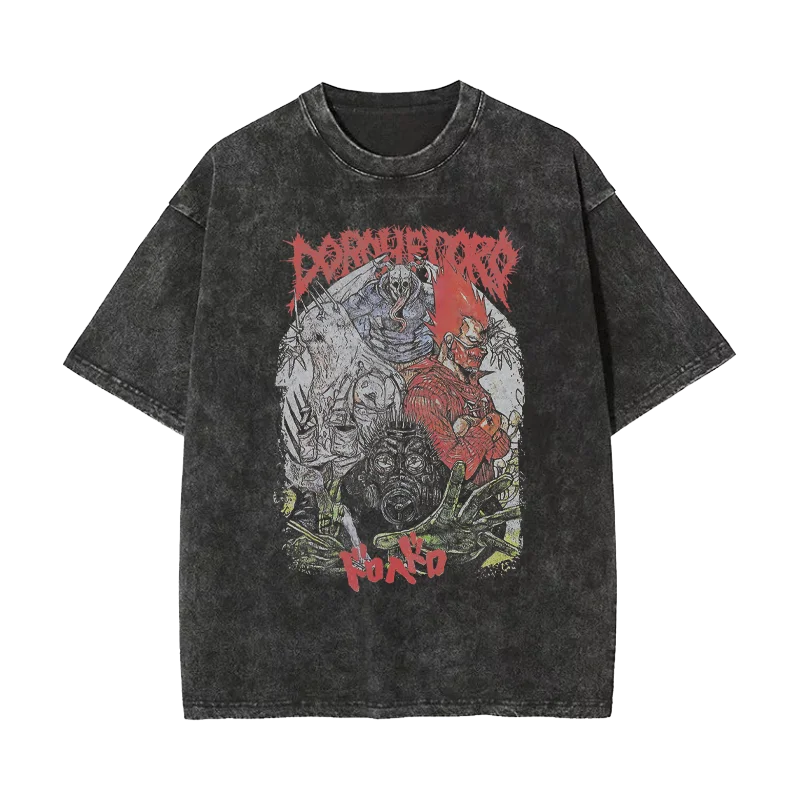 

Новая летняя футболка 2026 года с эффектом потертости, винтажная, с коротким рукавом, из хлопка, оверсайз