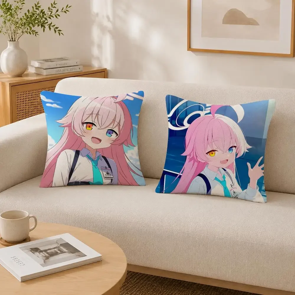 Game Character Takanashi Hoshino Cushion Cover Soft Fluffy Short Plush  Pillow Case Throw Decorative for Sofa Bedroom Home Decor