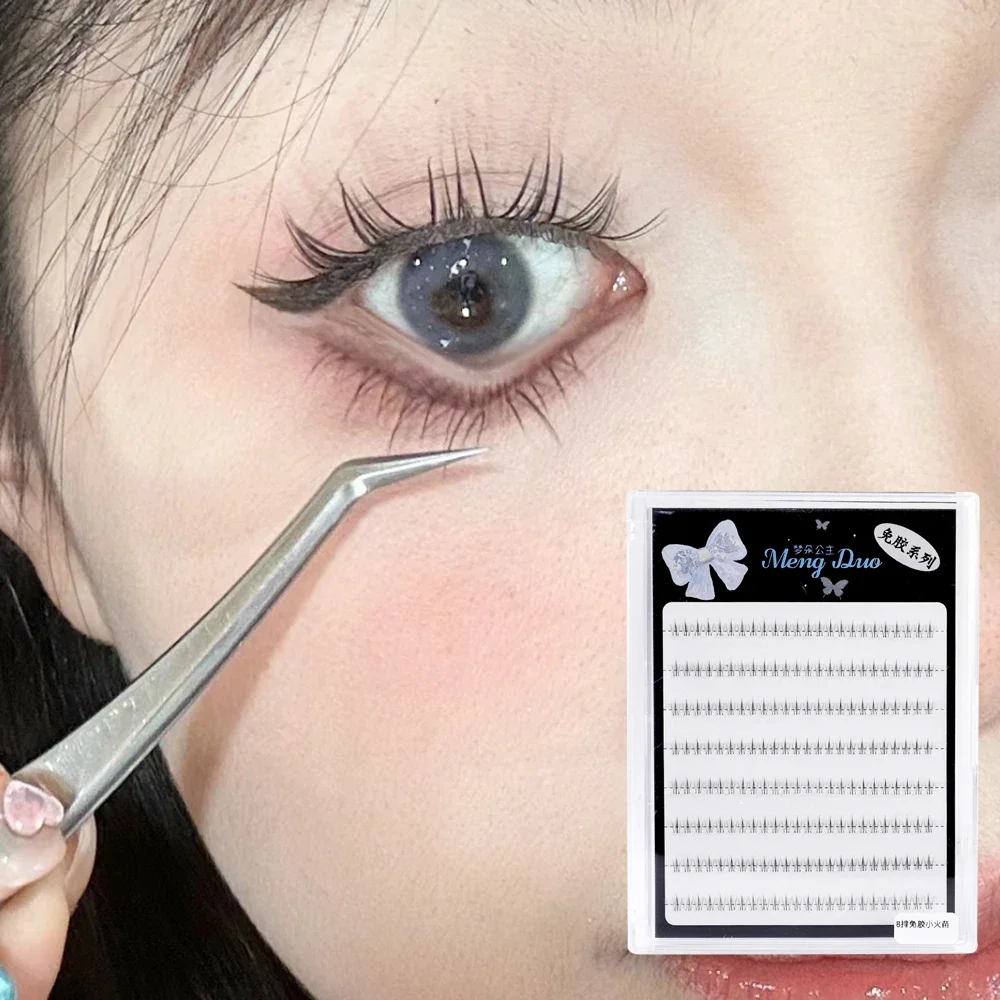 8 Rows of Glue-free Natural Lower Eyelashes Fairy Air Short Clusters False Eyelashes Soft Transparent Makeup False Eyelashes