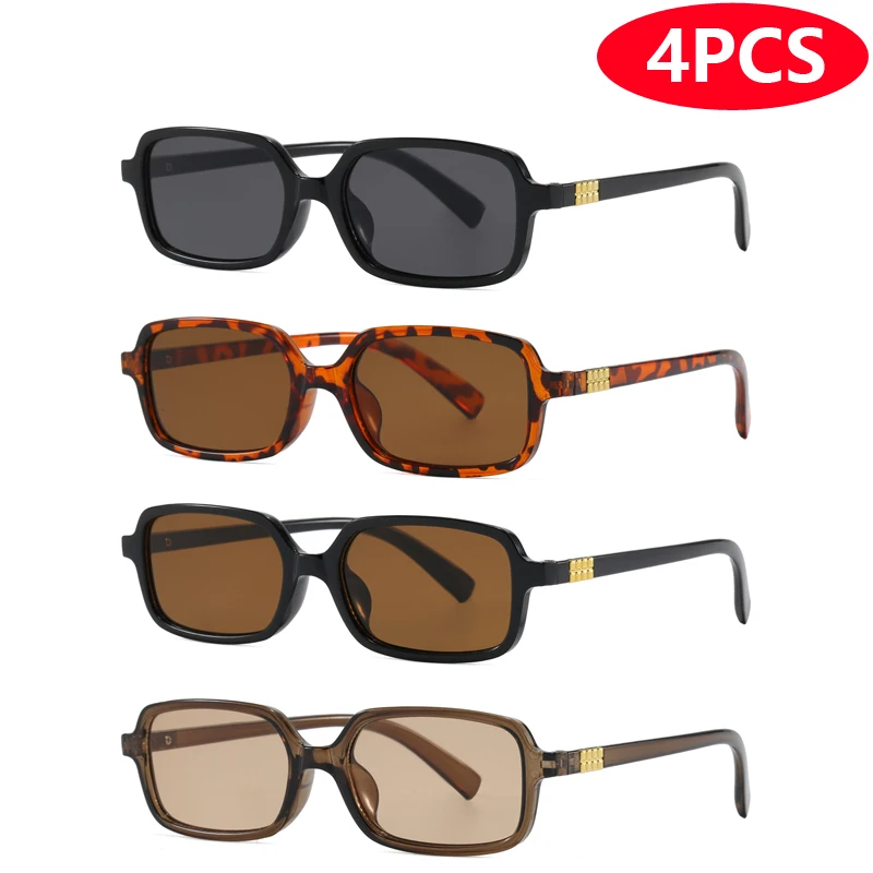 Motorcycle 4pcs/6pcs New Small Square Sunglasses Women Driving Eyeglasses Minimalist Style Design Sunshade UV400 Glasses Unisex