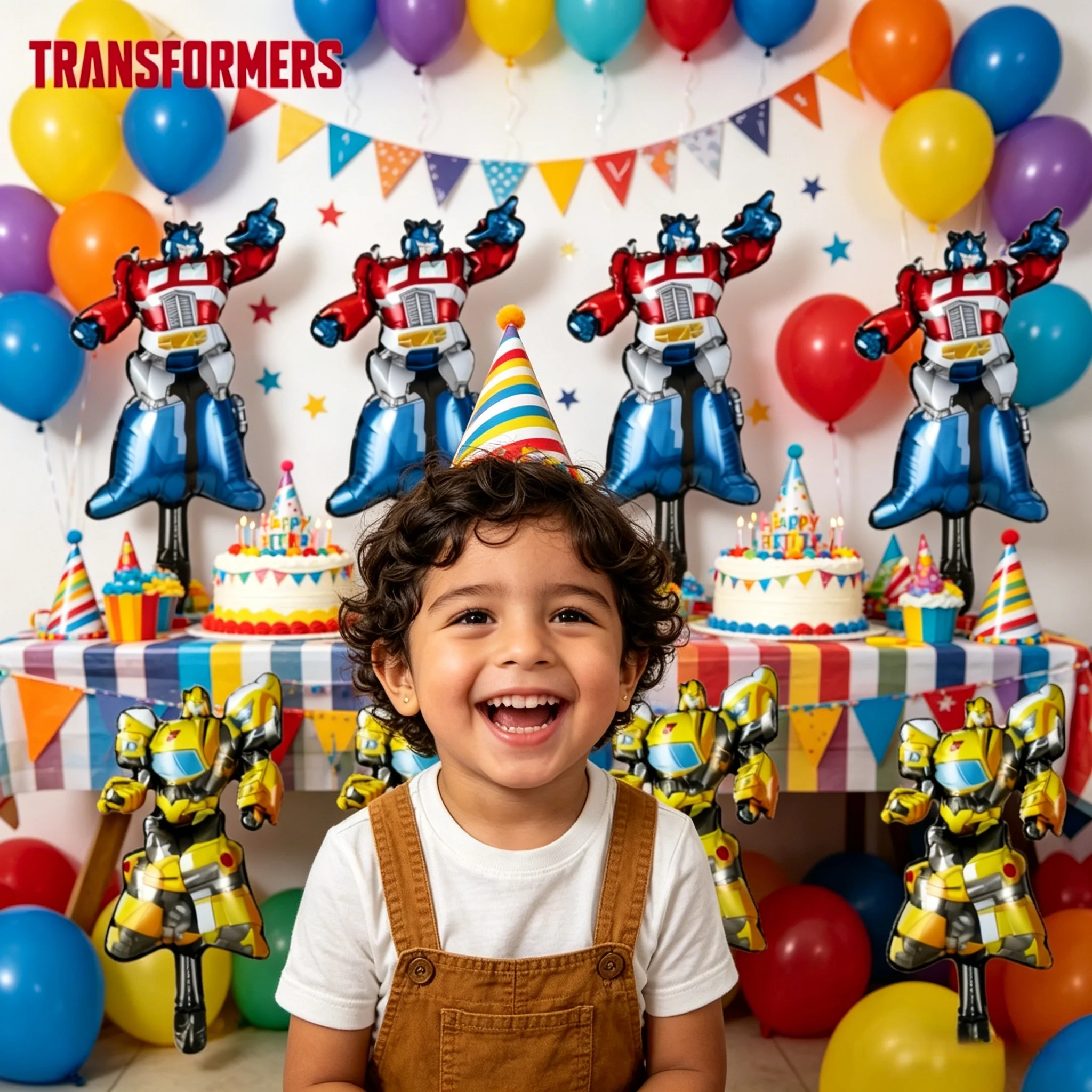8pcs Transformers-themed Mini Optimus Prime and Bumblebee Combo Balloon Set for Birthday and Party Decorations - Handheld Mini B - view 2