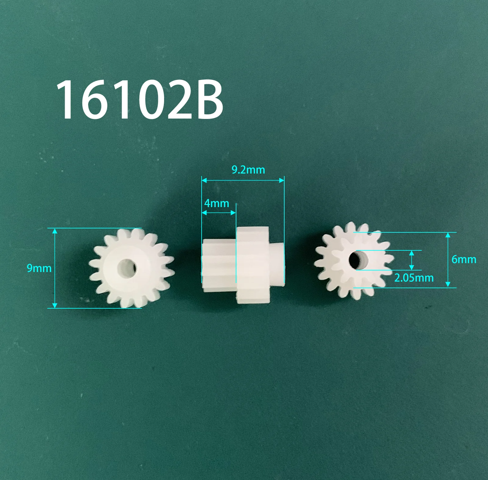 16082B 16102B 0.5M Double Plastic Gear 9MM Diameter 16 Teeth + 8 T/10T 2MM Loose Double-layer Gear Toy Accessories 10pcs/lot