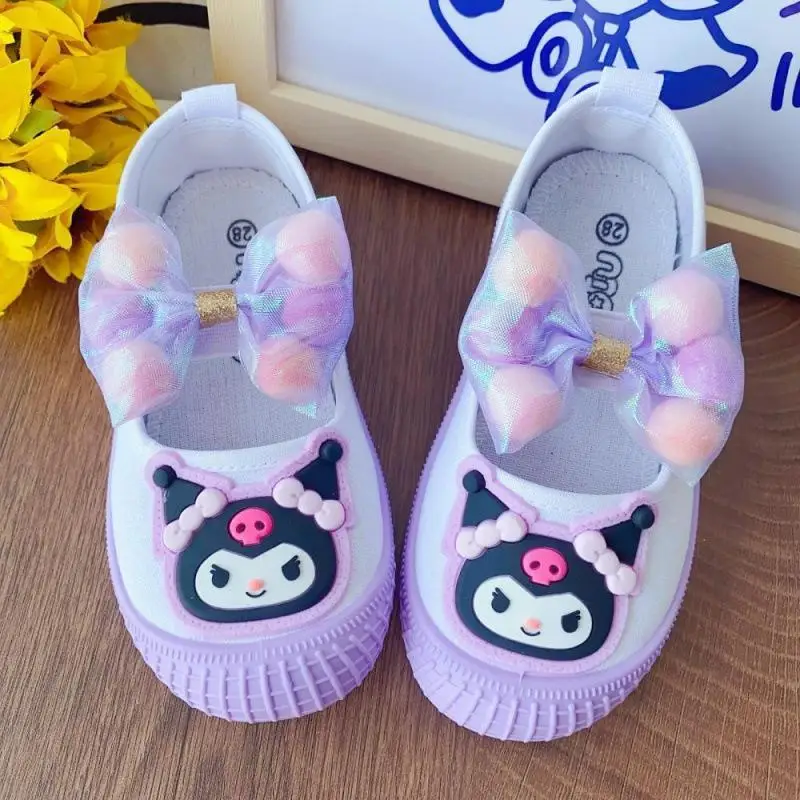

Kuromi Kids Canvas Shoe Sanrios Cinnamoroll My Melody Indoor Soft Bottom Girl Princess Shoes Kawaii Cartoon Children's Shoes