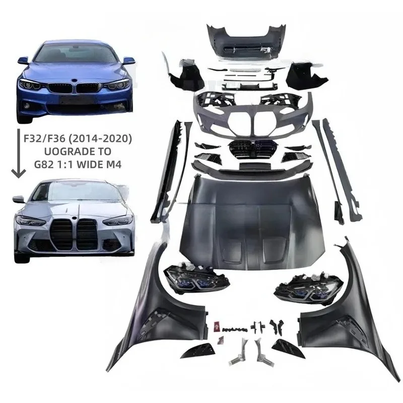 Car Bumper Upgrade Bodykit for F32 F36 Change to G82 M4 Body Kits