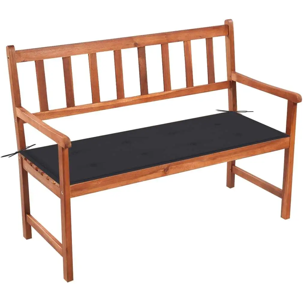 47.2 Acacia Wood Patio Bench with Cushions - Durable Outdoor Seating for Garden & Balcony