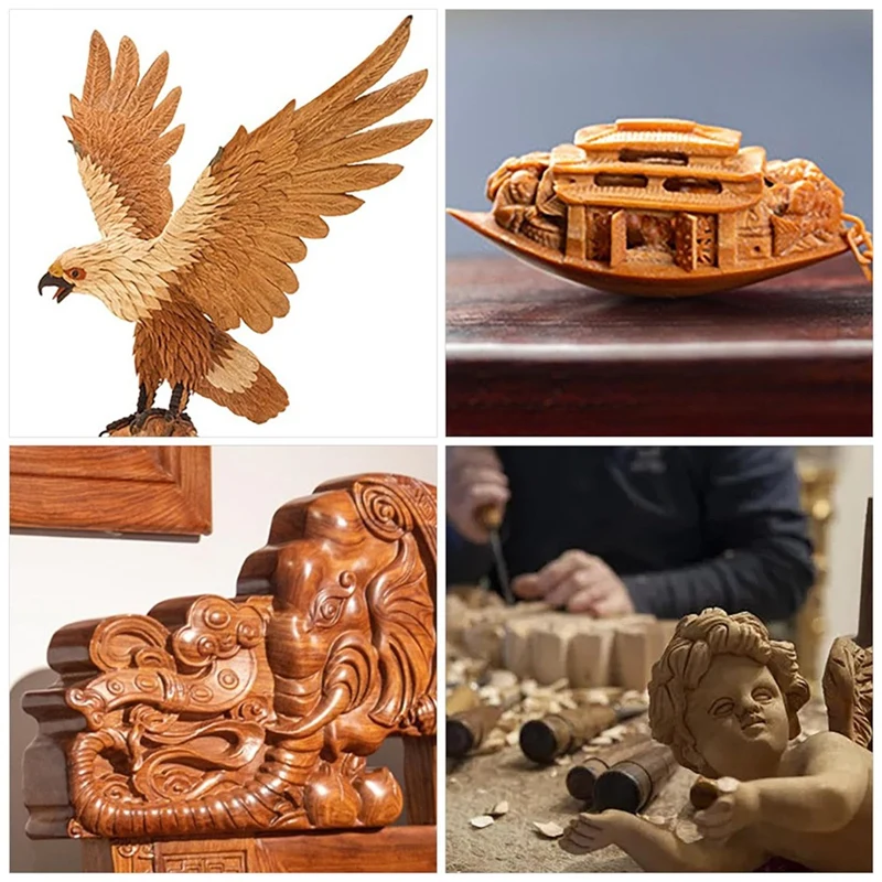 BAAG-5 قطعة مجموعة لقمة ثقب نحت الخشب ، 1/8 بوصة عرقوب أداة دوارة الملحقات للنقش ، لقمة ثقب الماس للخشب DIY