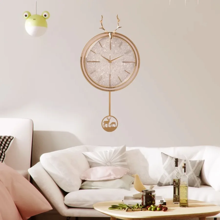 Elegant Living Room Wall Clock Pieces Quartz Gift Wall Clock Decoration Hand S Gold Round Modern Design Glass Zegar Home Decor