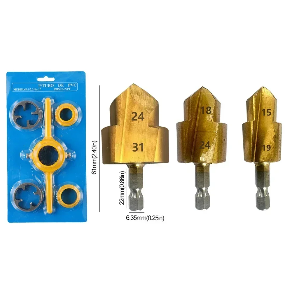 Imagem -02 - Ppr Riser Passo Broca Pvc Rosca Fazendo Tamanho Rosca de Tubo de Plástico Ferramentas Manuais Chave de Tubulação de Água Conjunto Tubo de Água Broca Reamer