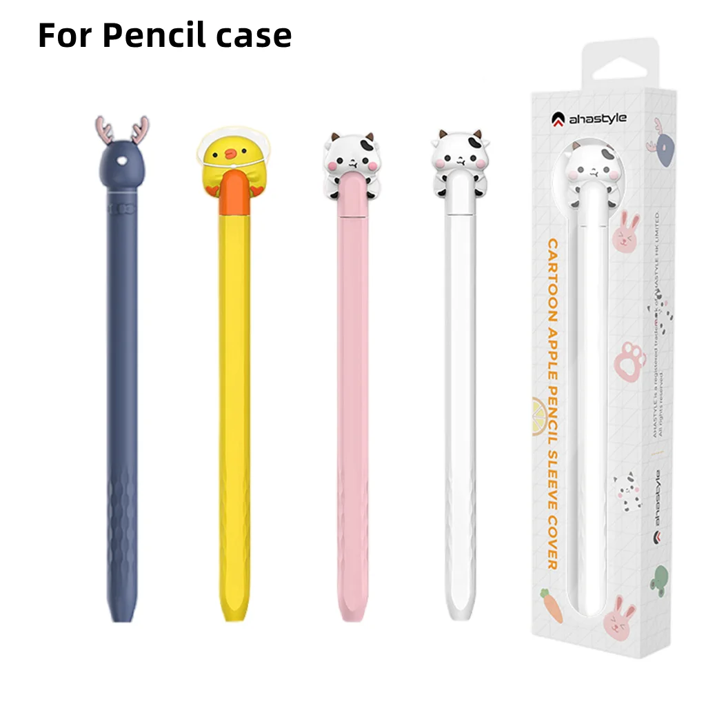 For Apple Pencil 2 Portable Soft Silicone Cartoon Pencil Case Capacitive Pen Protective Sleeve For Ipencil Second Generation Pen