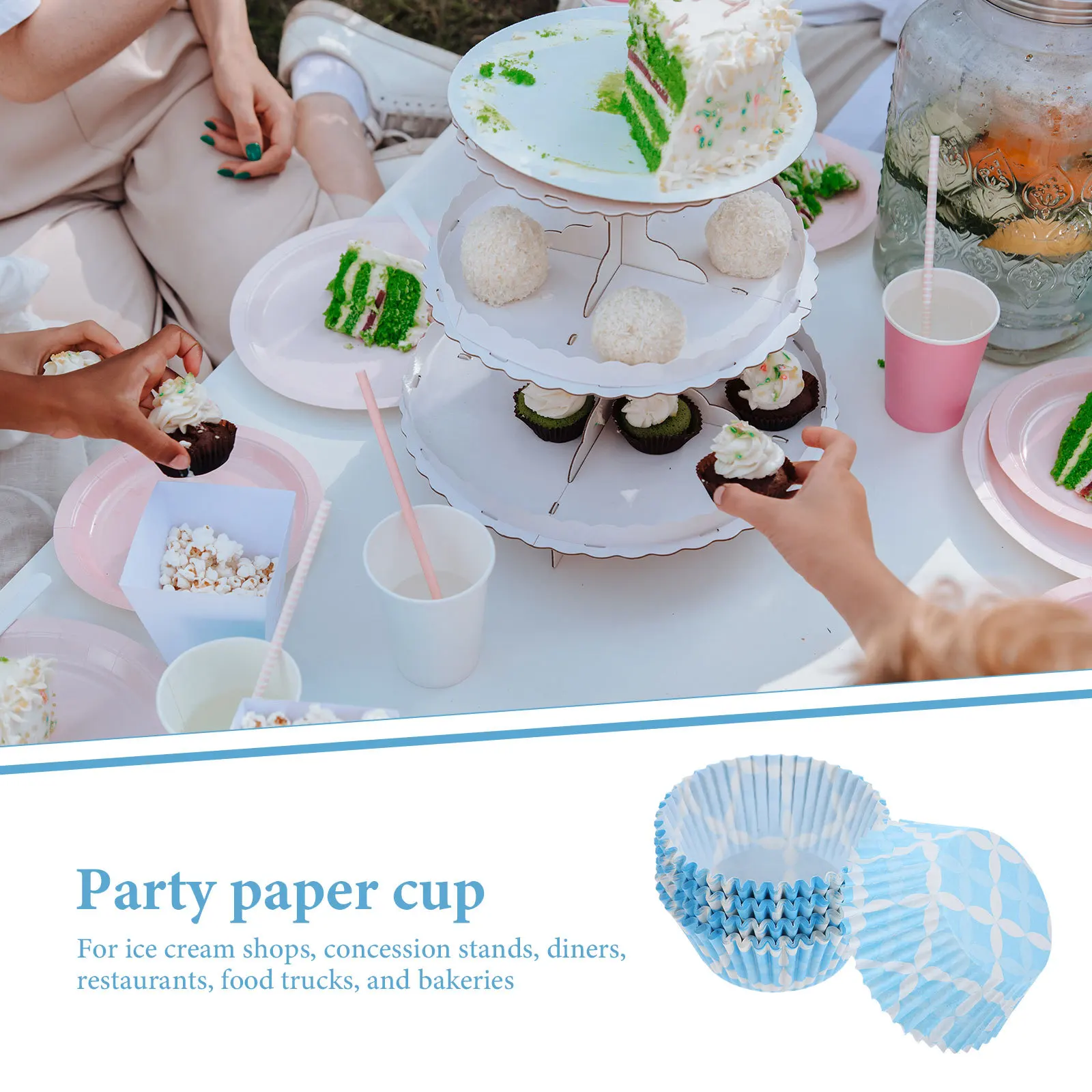 

100Pcs Smooth Finish Flower Paper Cups Perfect for Decorating Cakes and Desserts in Weddings and Holiday Parties