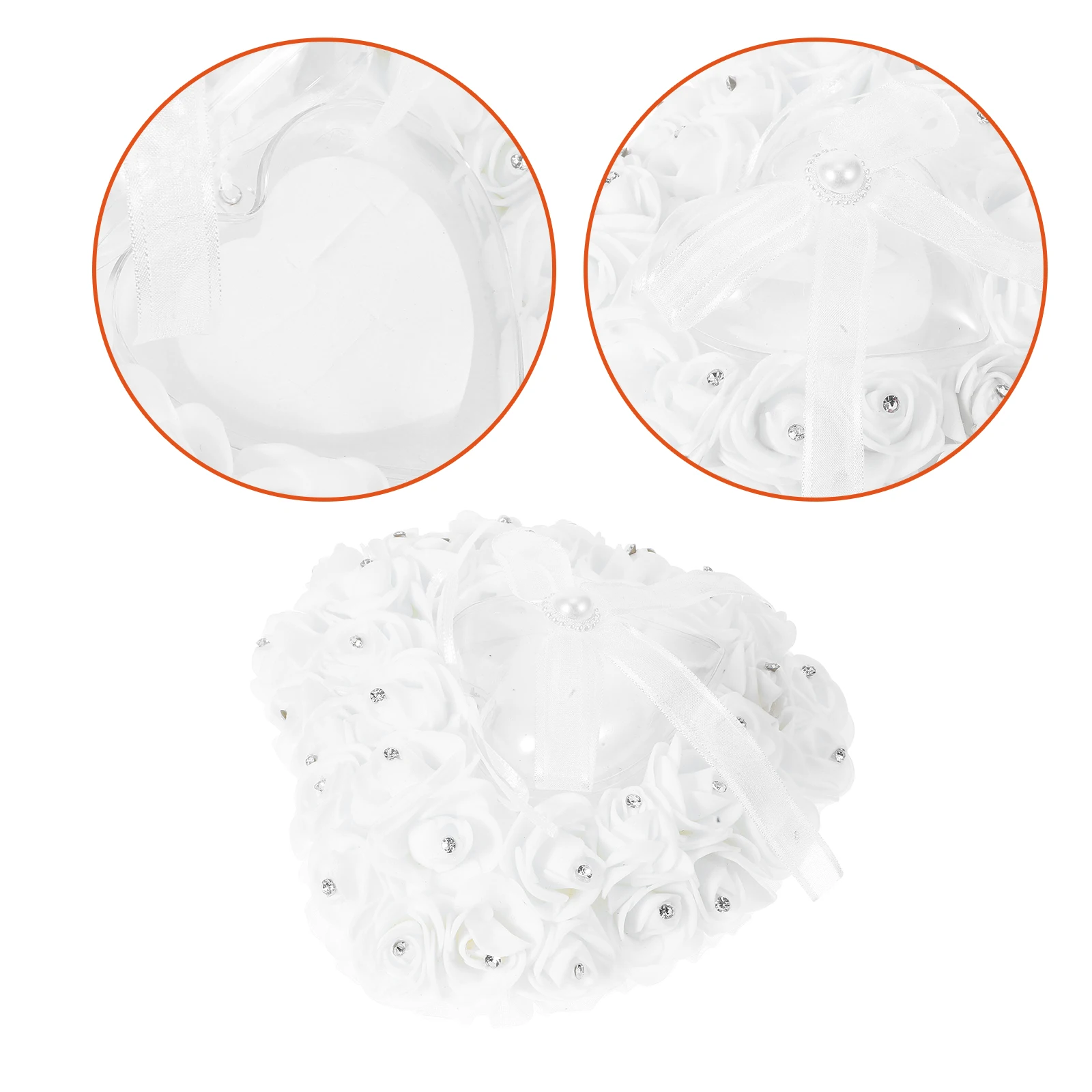 

Wedding Jewelry Display Box Small Treasure Chest Ring Holder Case Travel Heart-shaped Plastic Bride