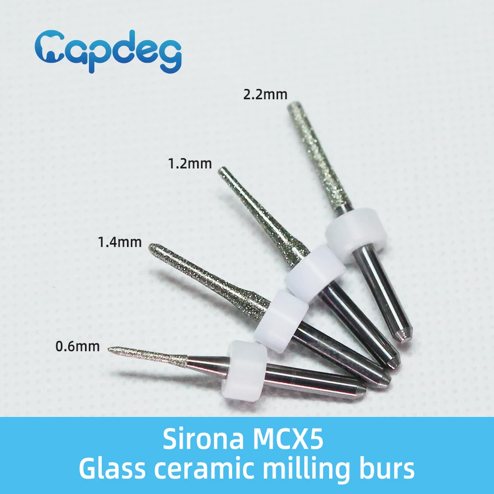 

Sirona MCX5 Compatible Emax Milling Burs Glass Ceramic Grinding Disilicate Lithium Cutting Tools 2.2/1.4/1.2/0.6mm