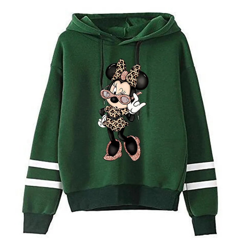 Fashion Cute Hoodie Christmas Minnie  Disney Sweatshirt Clothes Girl Boy Mickey Mouse Hoody Top Hoodies Kawaii Harajuku Cartoon