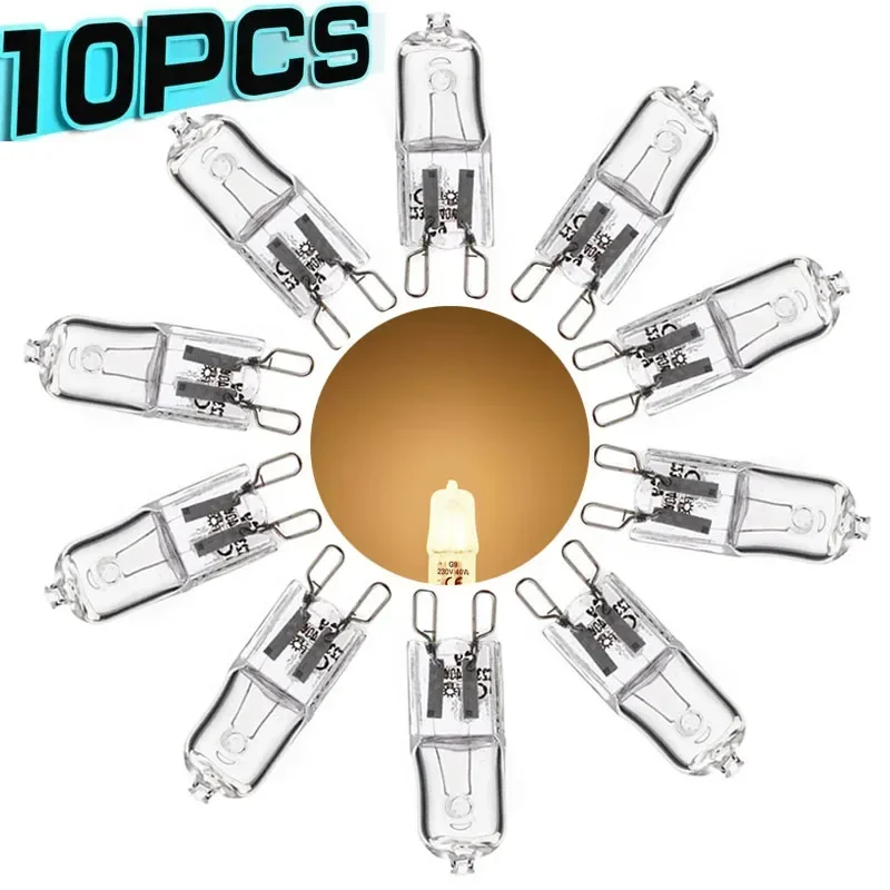 

10/2PCS Halogen Lamp Beads 220-230V 40W Indoor Lighting Bulb G9 High Temperature Inserted Beads Crystal LED Halogen Bulb Light