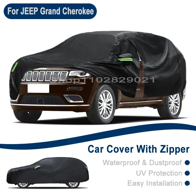 

Outdoor Full Vehicle Cover For JEEP Grand Cherokee - Side Zipper Design, Waterproof Dustproof Sun Protection Car Cover