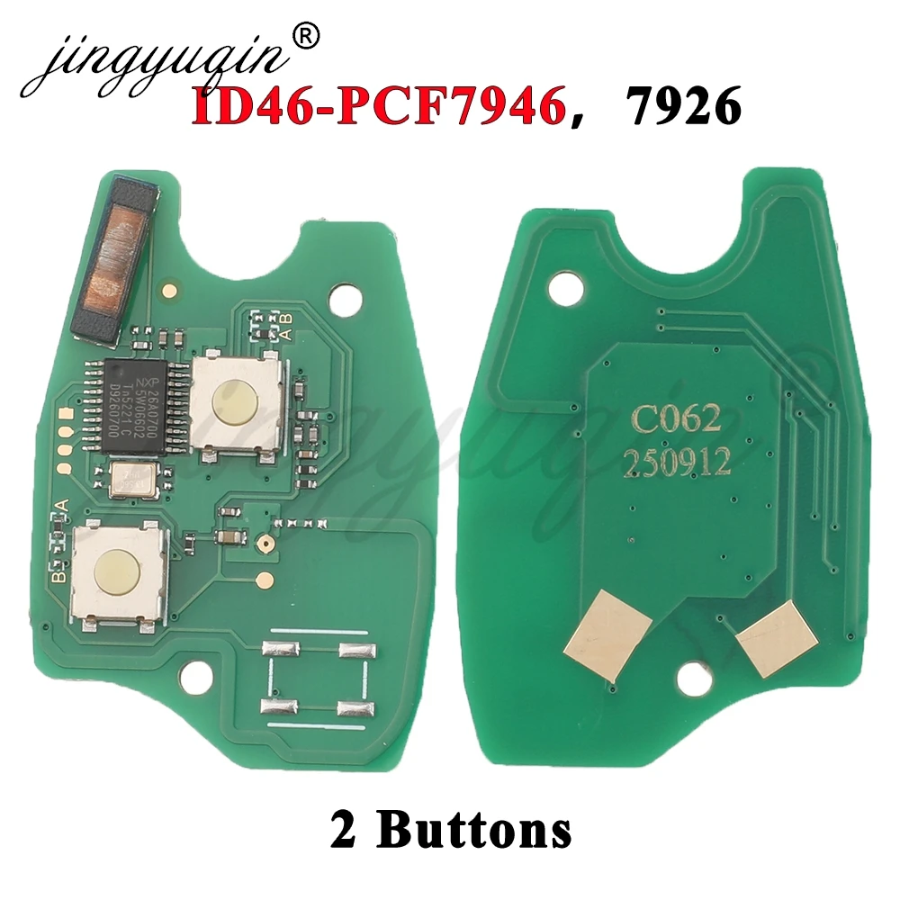 Jingyuqin 2 / 3BTN placa de circuito de llave remota de coche para Renault Clio Scenic Kangoo Megane PCF7946 / PCF7947 pcf7952E Chip