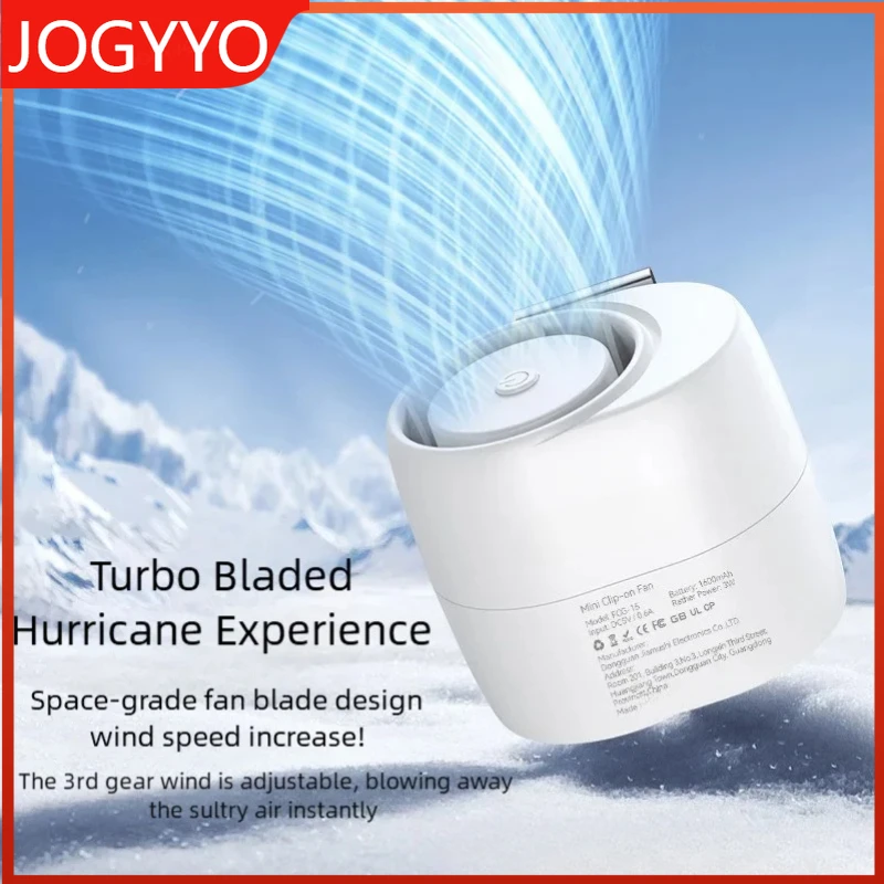 

Портативный вентилятор с зажимом на талии, перезаряжаемый на 360° ° Регулируемая шея с турбонаддувом, 3-скоростной сильный ветер для занятий спортом на открытом воздухе, курьерской работы