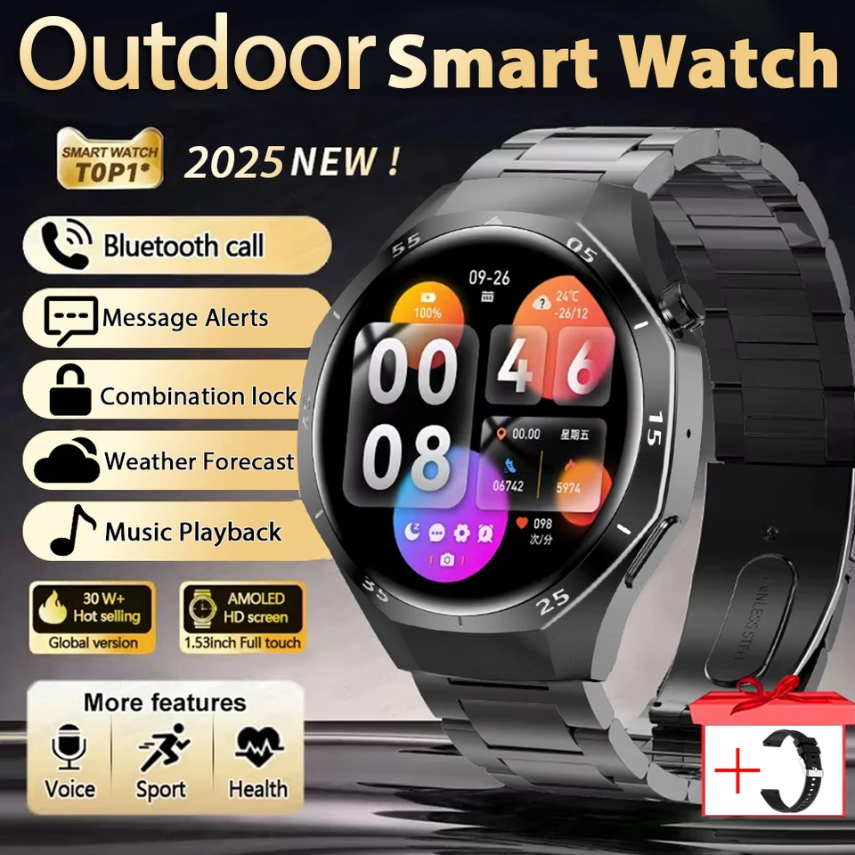 

Для HUAWEI Watch GT5 PRO Смарт-часы GPS Траектория движения HD Экран Bluetooth Вызов NFC Мужские Смарт-часы Спортивные часы на открытом воздухе Мужские