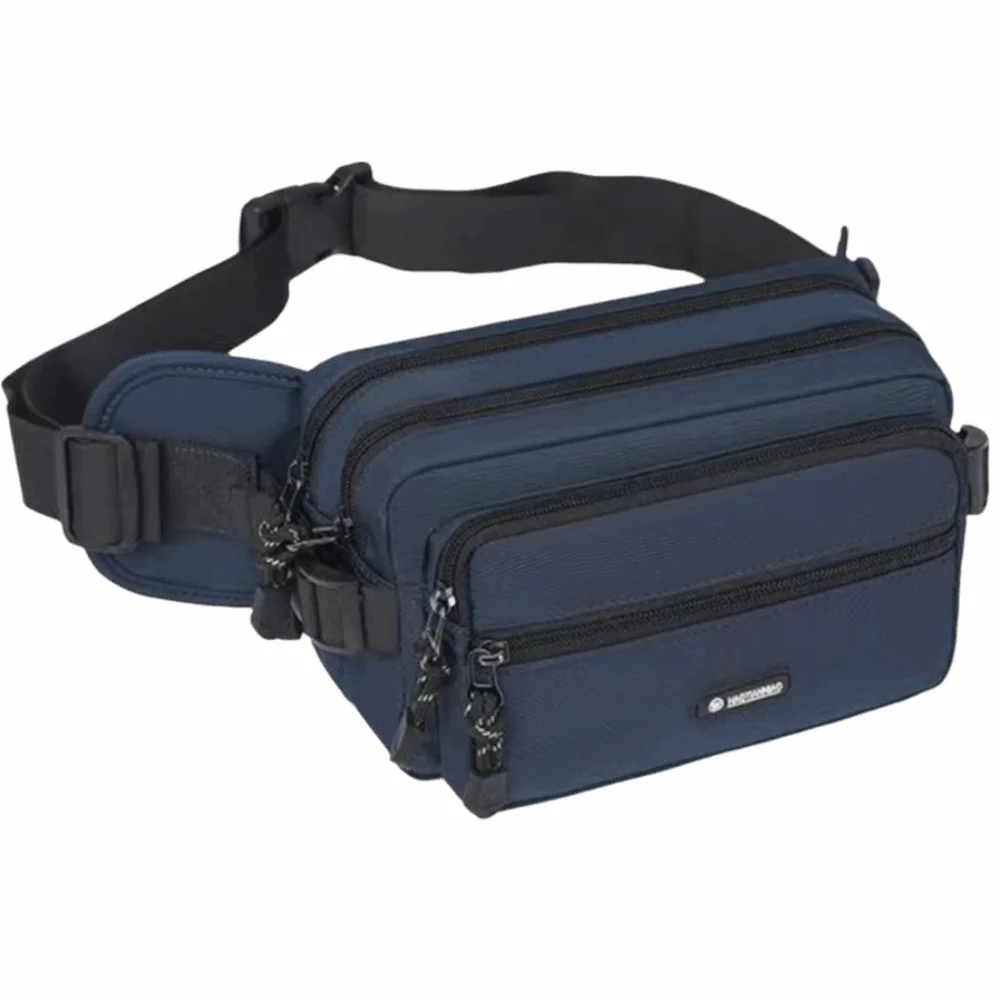 Adjustable Strap Waist Bag Zipper Closure Lightweight Design Hip Bum Bag Multi-Pocket Unisex Style Sports Waist Bag