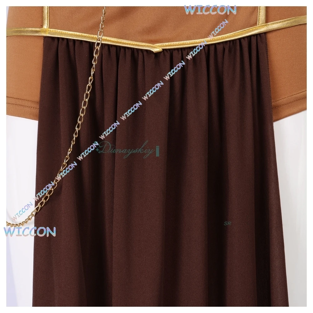 섹시한 공주 노예복 골든 비키니 세트 리리아 코스프레 의상 초커 완벽한 영화 할로윈 파티 카니발 의상