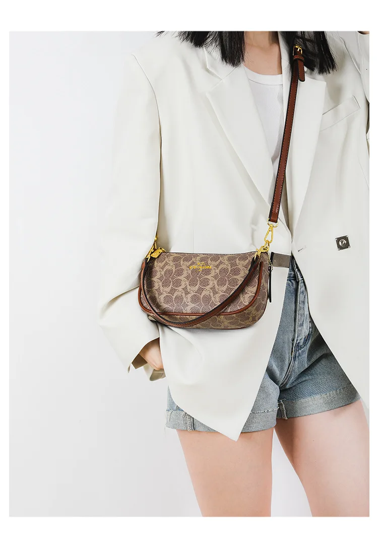 Hochwertige Damen-Umhängetasche, klassische Vintage-Handtasche, elegante Designer-Ledertasche für Frauen. – Detail 12