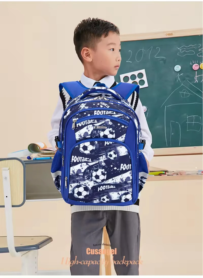 AOK Football Cartoon Backpack Primary School Bags For Boys Elementary Student Backpack High Quality Knapsack