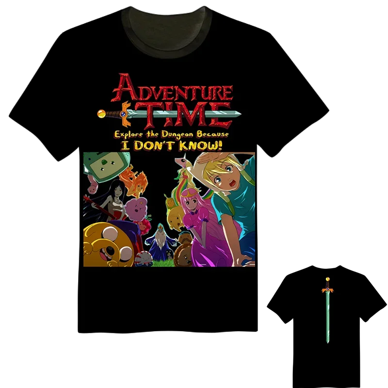 2025 جديد الصيف الاطفال الكرتون مغامرة الوقت فين جيك ثلاثية الأبعاد تي شيرت مطبوع قصيرة الأكمام س الرقبة تي شيرت الفتيان والفتيات #5