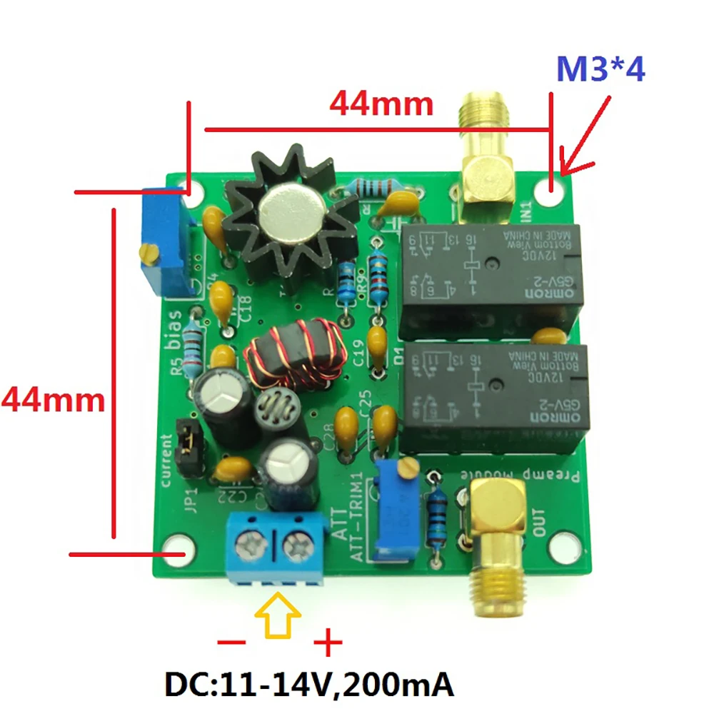 PREAMPLIFICADOR de módulo de amplificador de onda media y corta, 0,1 MHz ~ 60 MHz