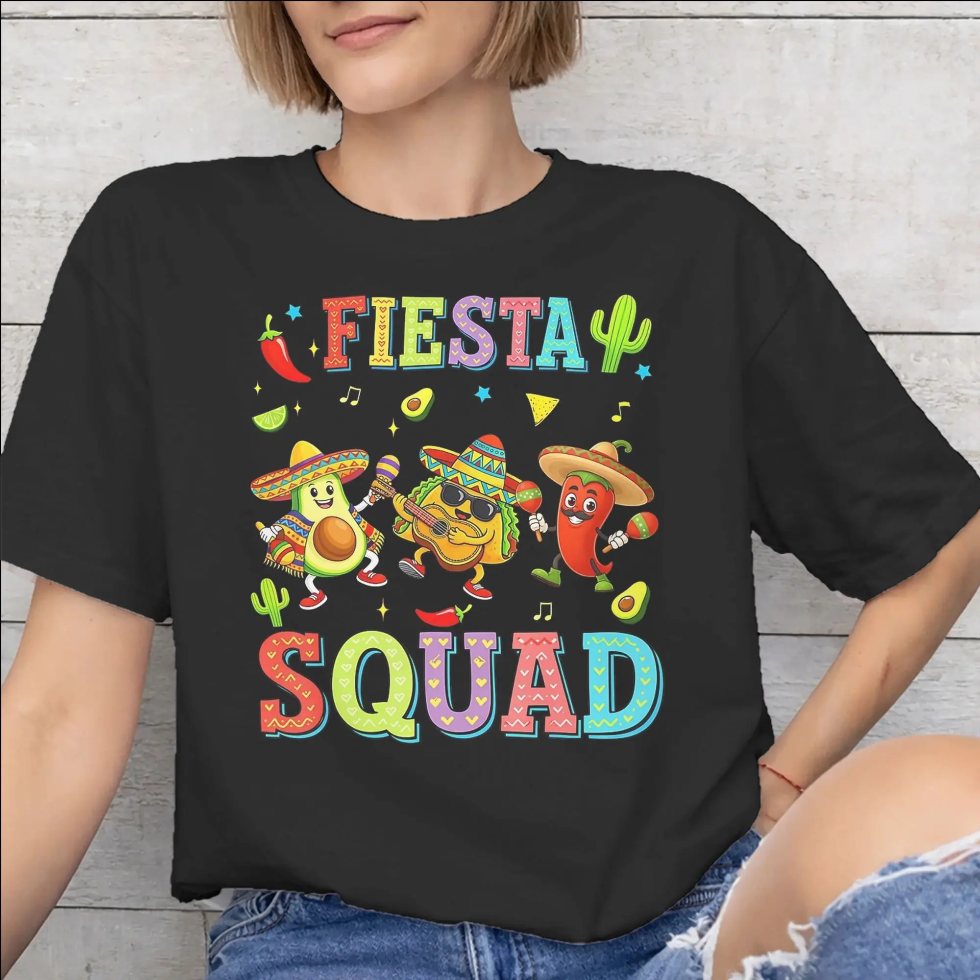 Men Women New Arrival Fiesta Squad Cinco De Mayo  Tee T Shirt 100% Cotton  T-shirts Clothes
