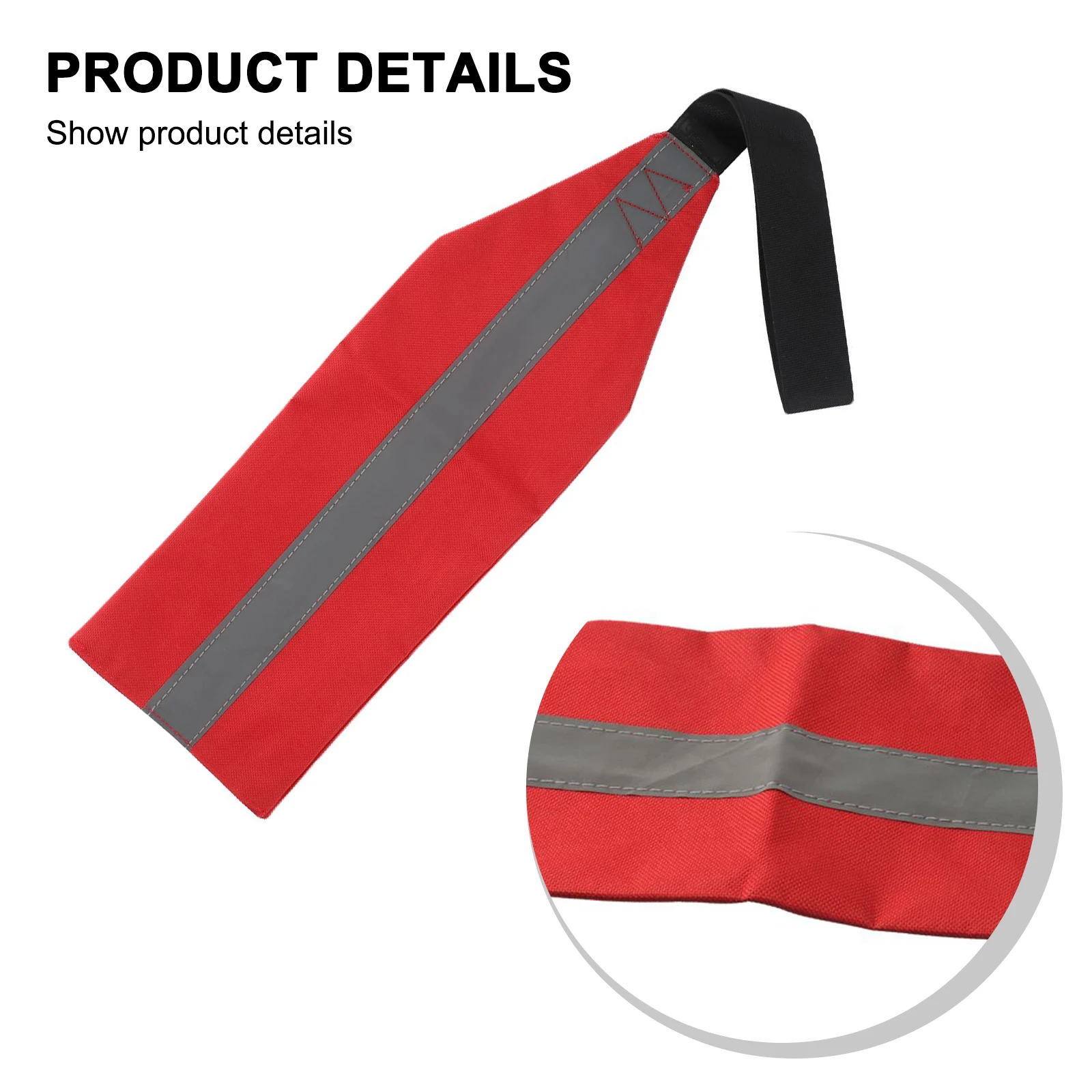 1pc Kayak/ Travel Tow Flag Highly Visible Red Safety Flag With Lanyard Canoe PVC For-Warning Flag With Reflective Strip