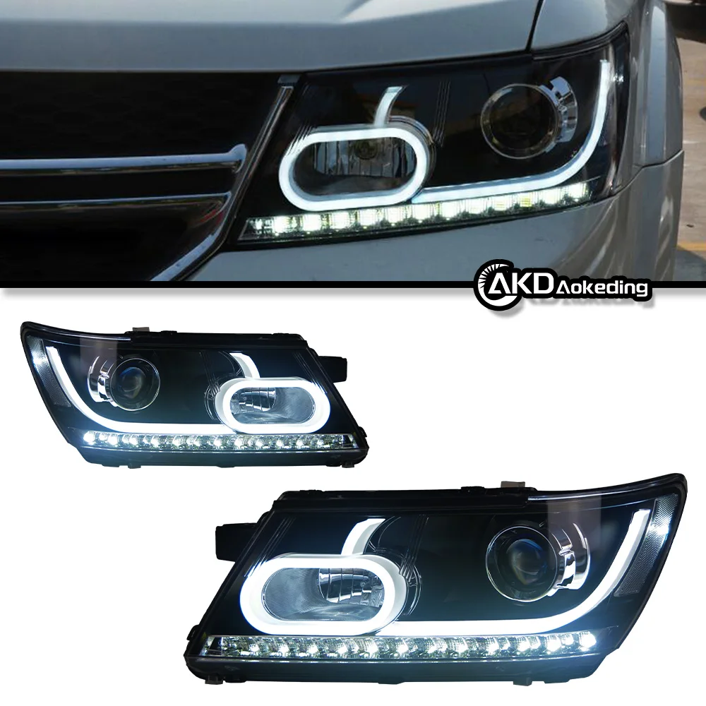 

Auto Parts Headlights For Dodge Journey Fiat Freemont Styling LED Daytime Lights Dual Projector DRL Car Accesorios Facelift