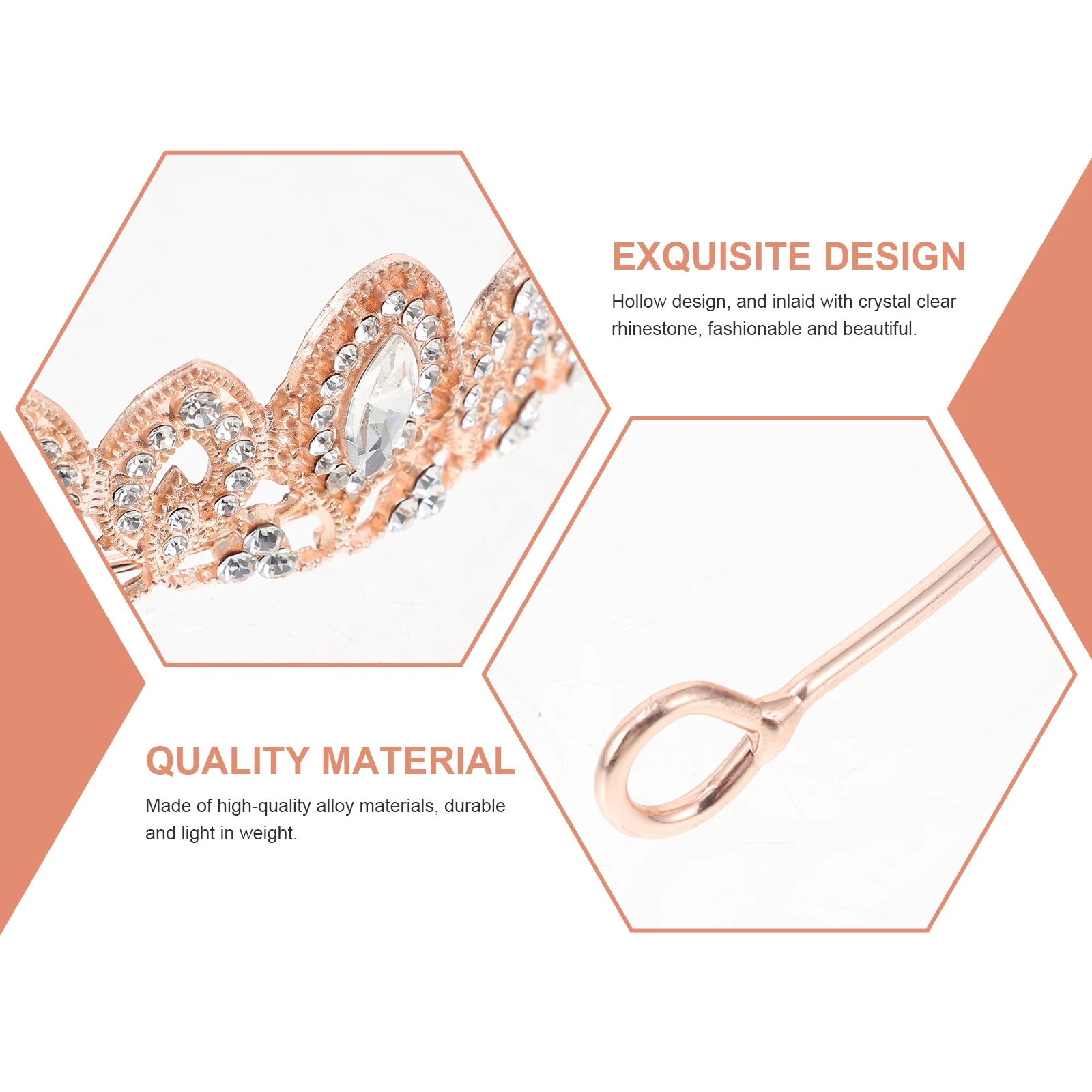 

Wedding Bride Hair Wear Rhinestone Decor Party Ceremony Hair Accessory Elegant Exquisite Tiara Unique Rhinestone Crown Banquet