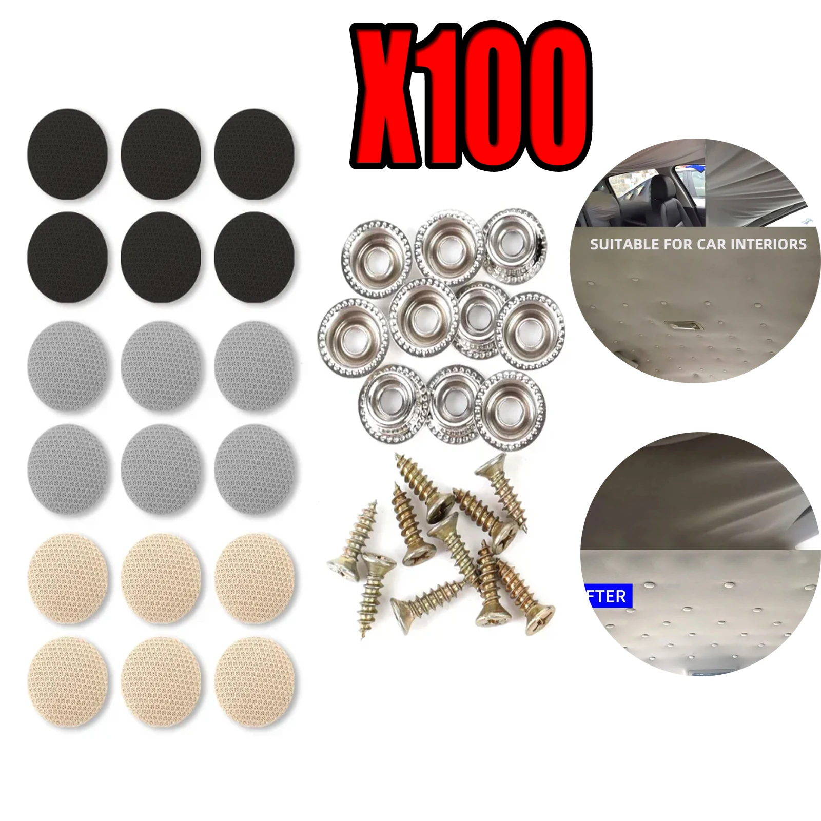 10-100x kit de pinos de botão de reparo de teto de carro automotivo universal rebites de pressão retentor para teto de carro fixo todos os carros
