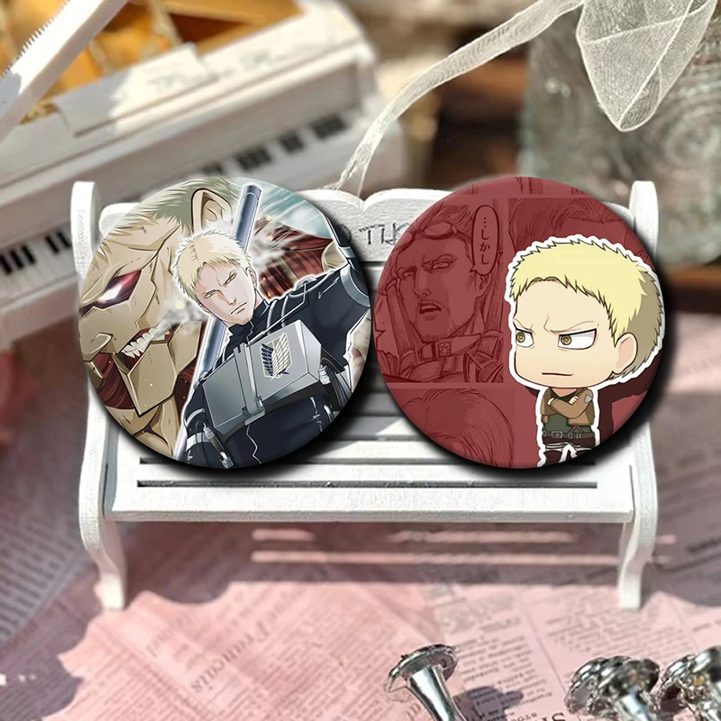 Cartoon Character Reiner Braun Button Pin Anime Role Reiner Braun Brooch Creative Badge for Backpack
