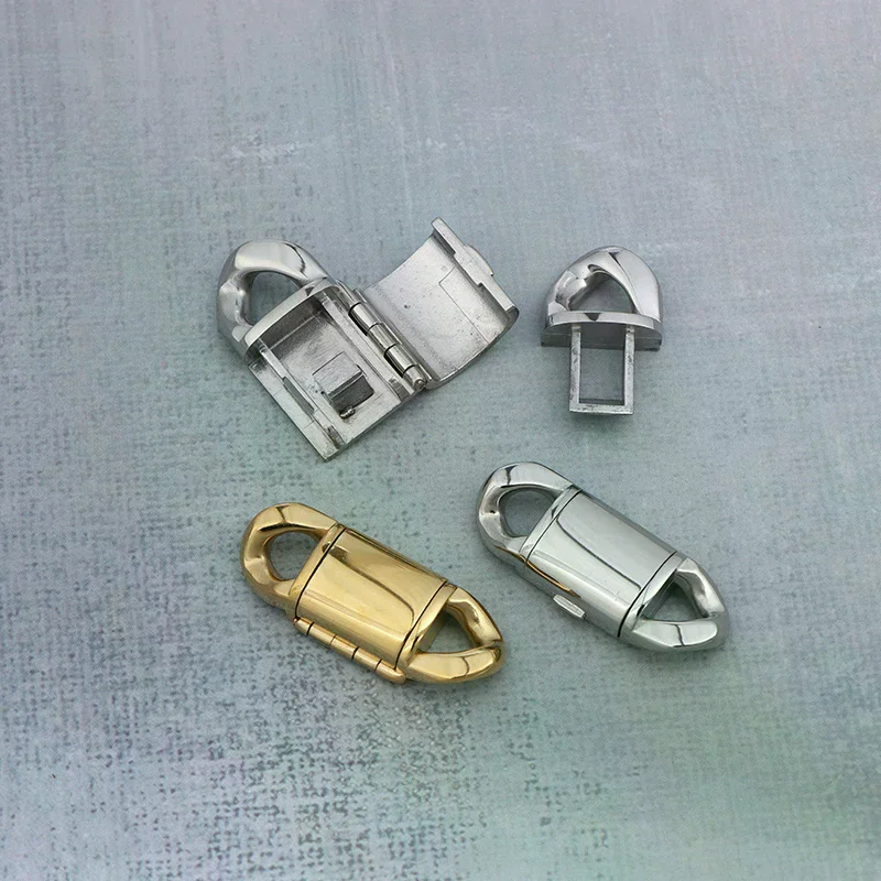 Stainless Steel Cuban Link Chain Clasps Buckle Connector For Hip Hop Chain Bracelet Necklace Jewelry Making DIY Accessories
