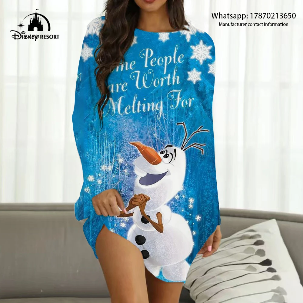 Frozen Anime Queen Elsa Disney Brand Streetwear Ladies Sexy Party Club Fall Women's Boho Loungewear 2022