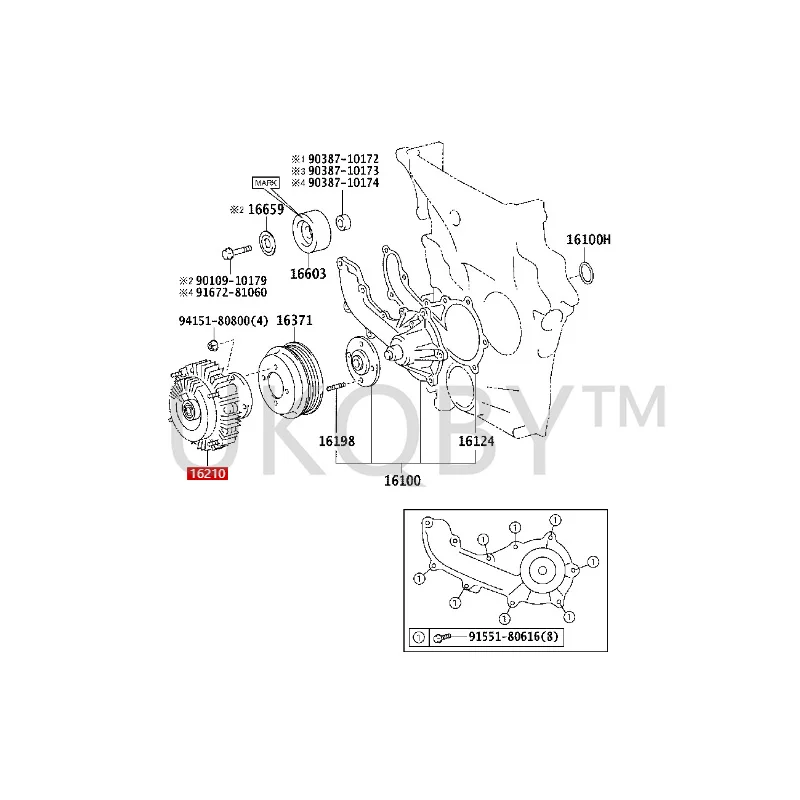 1621075100 To yo ta Prado Land Cruiser Hydraulic coupling assembly