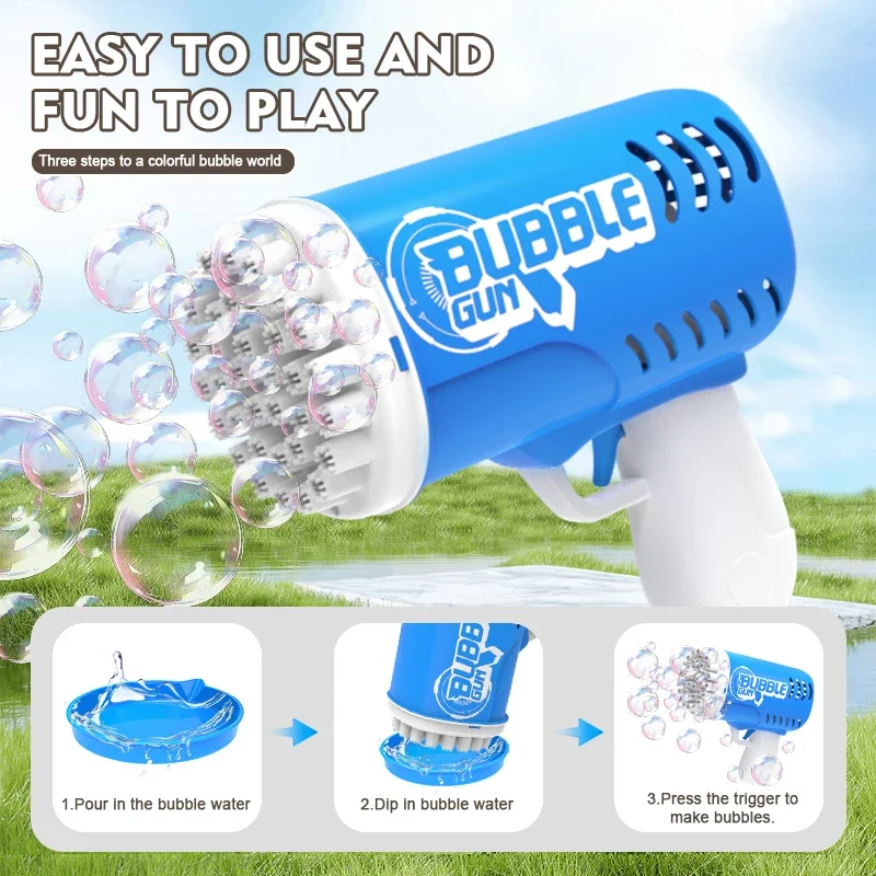 35-gaats handheld bubble gun elektrische bubble kinderen speelgoed verjaardagsfeestje bruiloft vakantie bubble gun zonder batterij bubble water