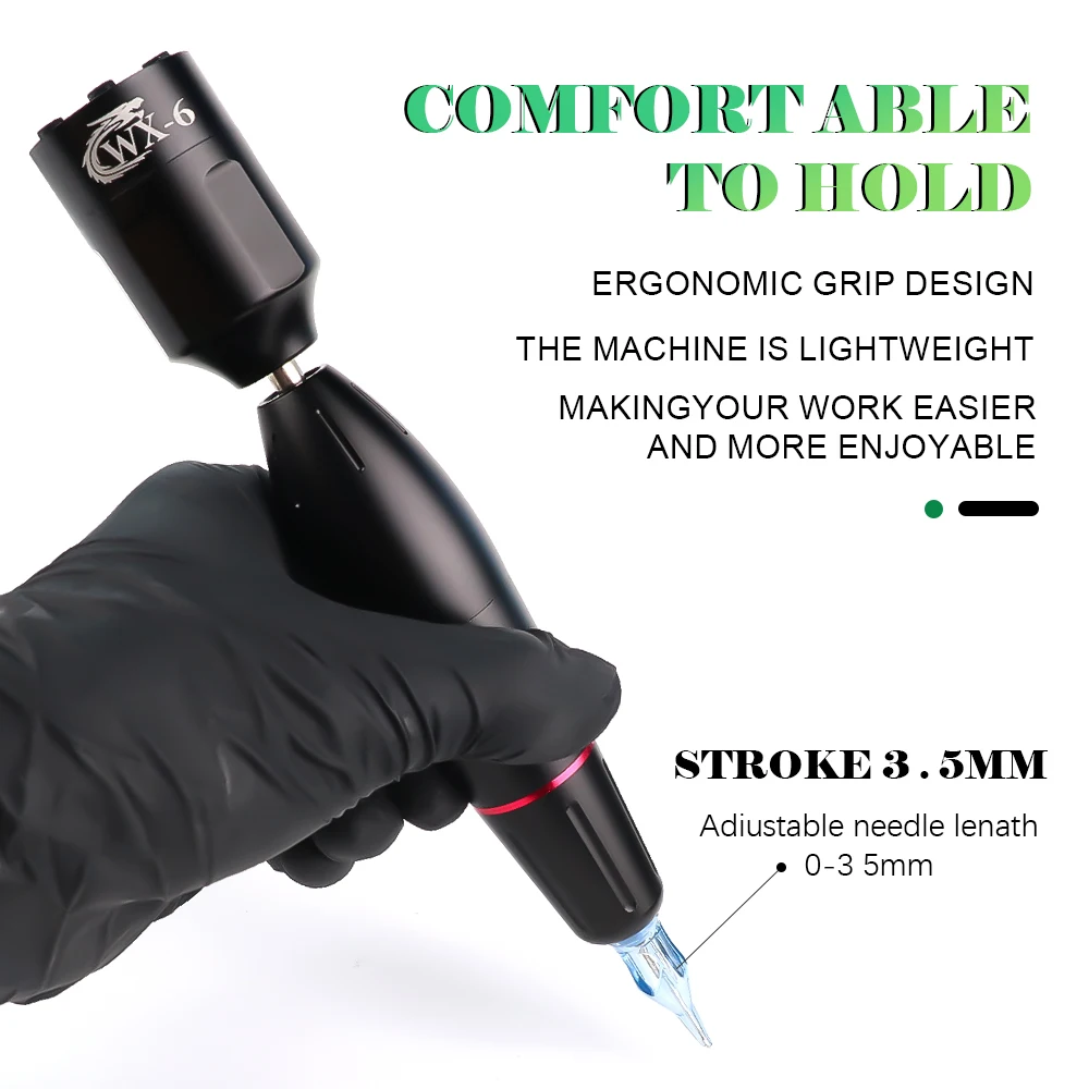 للمبتدئين طقم الوشم اللاسلكي تيار مستمر واجهة مجموعة أقلام دوارة الوشم بطارية إمدادات الطاقة شاشة ديجيتال ماكينة رسم الوشم التجميلي مجموعة أقلام #2